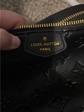 Louis Vuitton Black Embossed Monogram Leather bum bag gold hardware